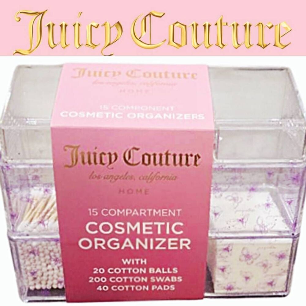 Juicy Couture Home Signature Logo Butterfly 15-Compartment Cosmetic Organizer